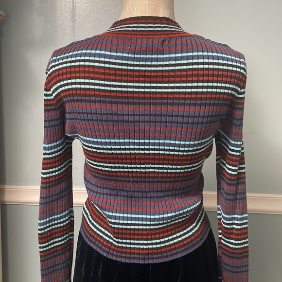 Size large, Madden NYC semi cropped, long sleeve striped tee - Picture 3 of 4